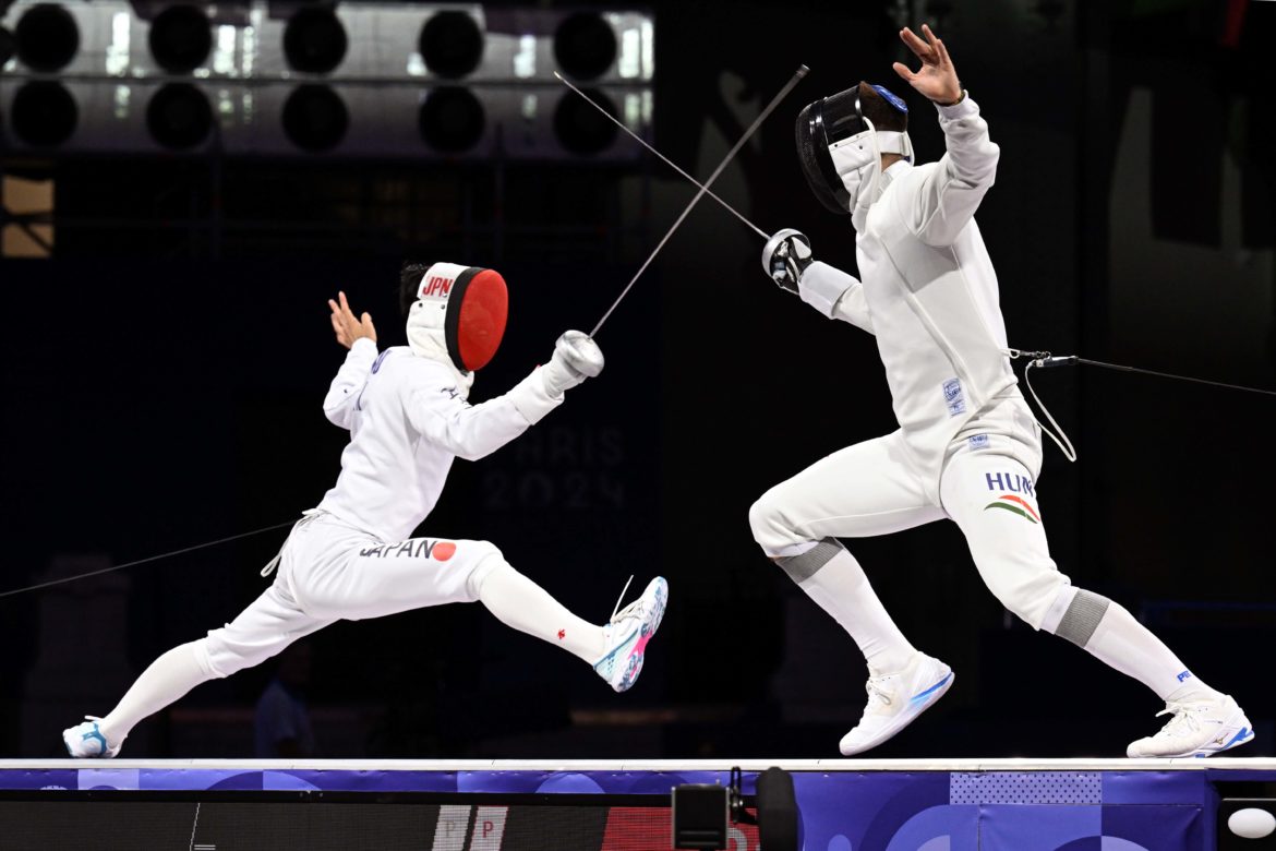 olimpia_Párizs_olimpiai bajnok_magyar férfi párbajtőr-válogatott_japán ellen_mti_Illyés Tibor