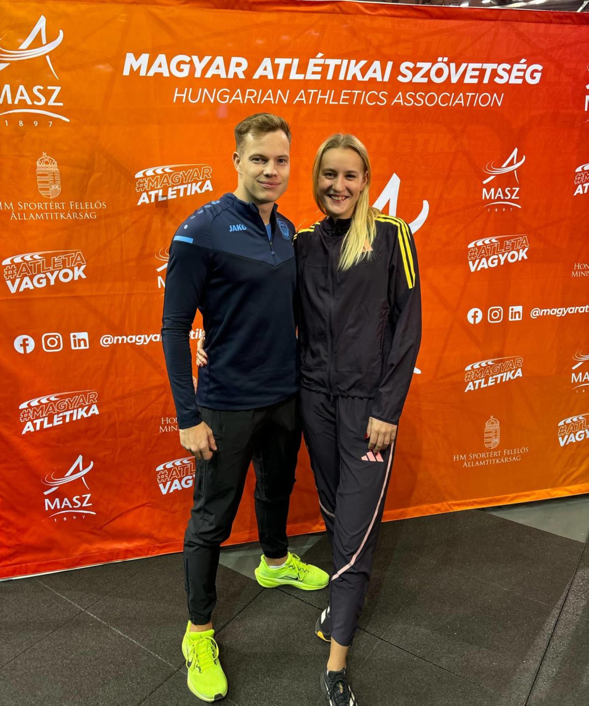 Wahl Zoltán és Molnár Janka, ezüstérem,atlétikai ob_fb